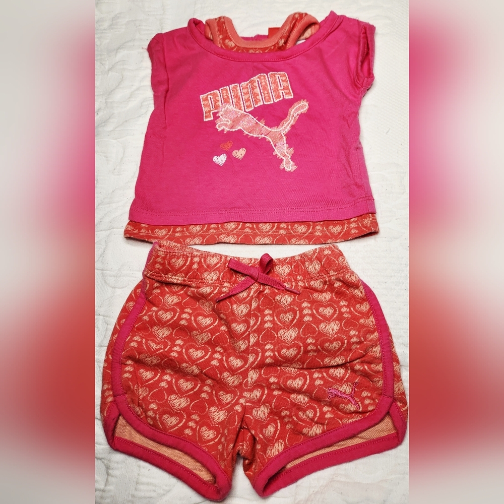 PUMA Kids Pink and Orange Set size 12 months